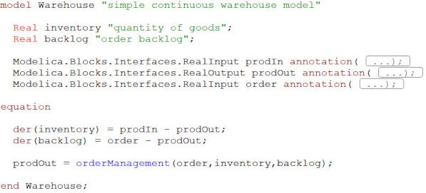 Implementation of order backlog in the Warehouse model