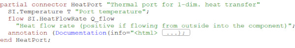 HeatPort connector from the Modelica.Thermal.HeatTransfer library